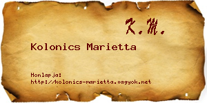 Kolonics Marietta névjegykártya